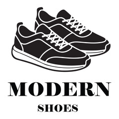 Vector illustration of a pair of sport shoes isolated on white background showing athletic sneakers with laces and rubber soles