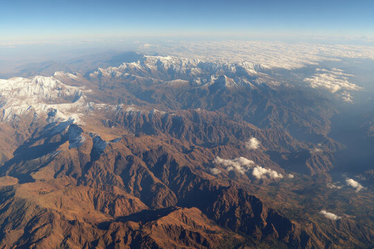 stunning aerial view of africas majestic mountain ranges showcasing their breathtaking beauty and diversity - Powered by Adobe