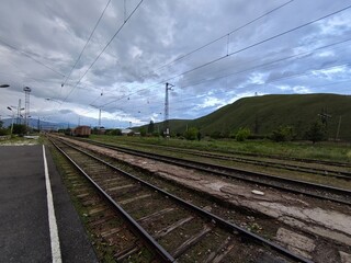 Passenger platform of the railway station in Razdan, Armenia