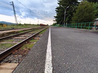 Passenger platform of the railway station in Razdan, Armenia