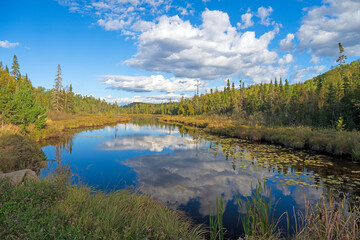 Cloud Reflections on a Calm Inlet