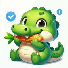 Fototapeta premium cartoon crocodile eating