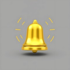 golden bell on white background