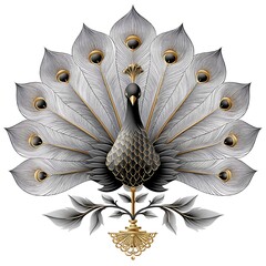 Elegant peacock lotus illustration high resolution images