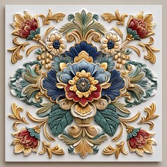 Embossed mandala decorative panel high resolution photo