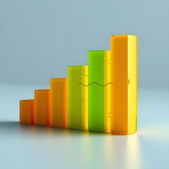 business graph on white background