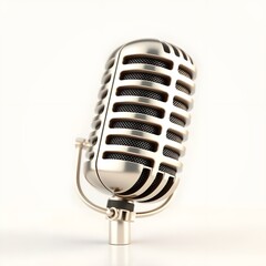 retro microphone isolated on white