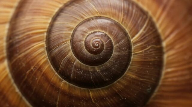 Swirling pattern in snail shell closeup
