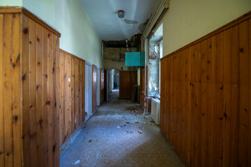 Abandoned Historic Palace with Weathered Architecture and Atmospheric Decay
