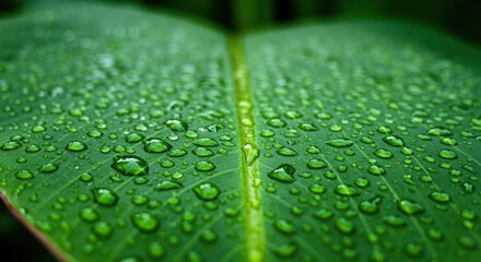 Dew Drops on Green Leaf Macro Photography - Macro photography