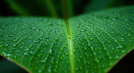 Dew Drops on Lush Green Leaf Macro - Macro Photography