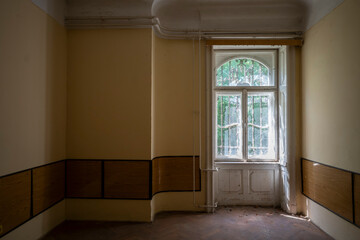 Abandoned Historic Palace with Weathered Architecture and Atmospheric Decay