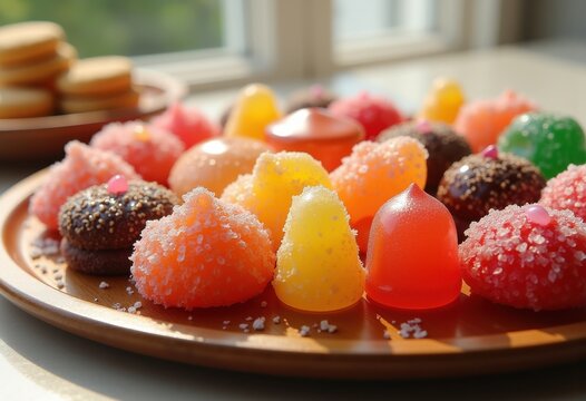 vibrant colorful candy assortment irresistible treats bright mood sweet delights, rainbow, lgbtq, lgbt, pride, love, equality, gummy, chewy, variety - Powered by Adobe