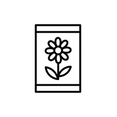 Flower seed packet illustration with transparent background  