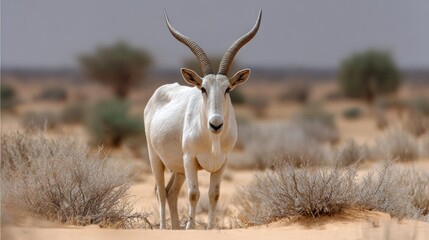 Fototapeta premium White antelope in desert