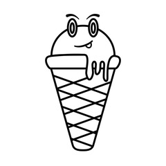 cute ice cream icon, simple flat style, vector illustration, symbol, design logo template pictogram, for ui or ux isolated on white for mobile app, editable