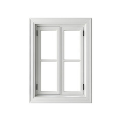 white classic wooden window isolated on transparent png