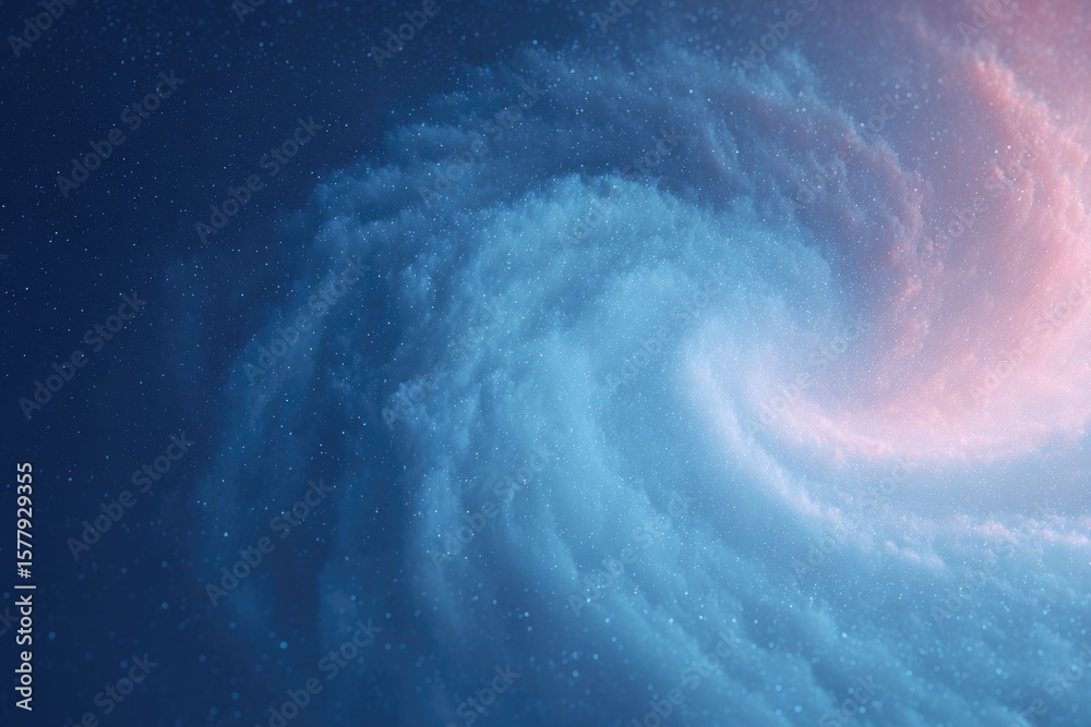 Poster fractal nebula swirl on solid color field blending smoky patterns with vibrant edges