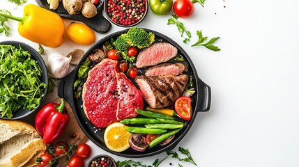 Fresh Ingredients for a Delicious Culinary Experience with Meat