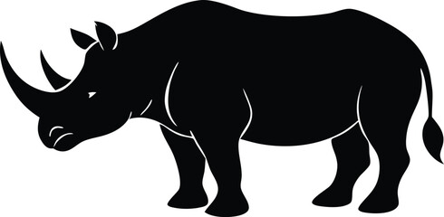 rhino silhouette vector illustration