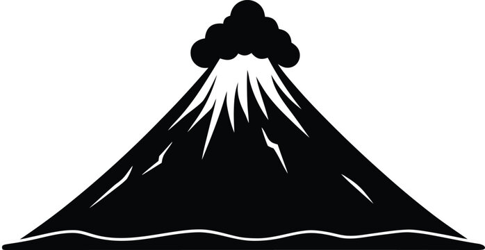 volcano silhouette vector
