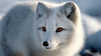 Close-up of a white arctic fox