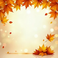 Obraz premium Autumn Fall Maple Leaves Decorations