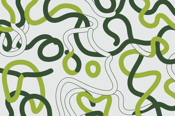 Obraz premium A playful pattern of green and dark green squiggly lines on a white background creating a fun design