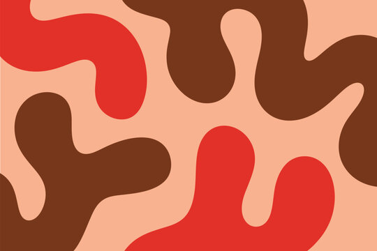 Abstract background with red brown and peach colored organic shapes in a seamless pattern design style