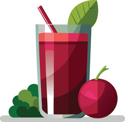 Smoothie Bowl Graphic Presentations Refreshing Red Beet Juice with Kale and Cherry: A Delicious and Healthy Drink