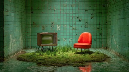 Retro TV Room Scene
