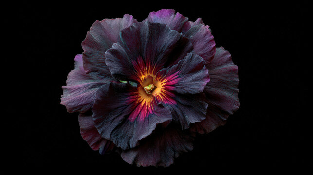 A purple flower with a yellow center