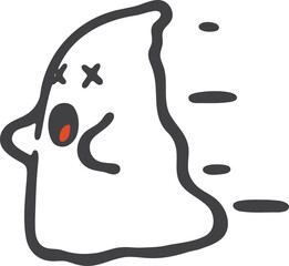 GHOST FLYING FORWARD IN PROFILE - HALLOWEEN