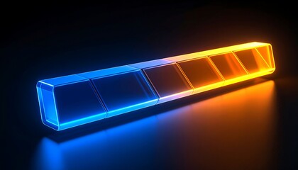 Neon glowing, rectangular prism
