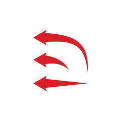 Red Round Curved Arrows Vector Illustration. Circular Directional Arrow Icons Set.