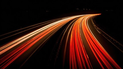 Night Highway Light Trails