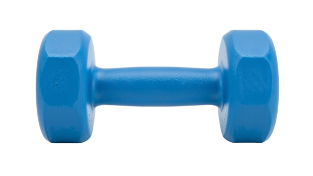 Blue Dumbbell Isolated on Transparent Background PNG
