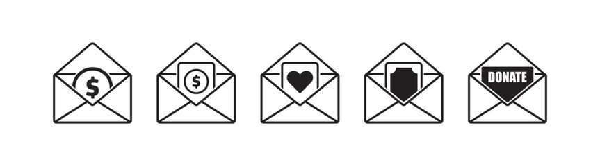 Donate Line Icon set