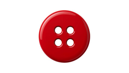 Fototapeta premium Red Button Isolated on Transparent Background PNG