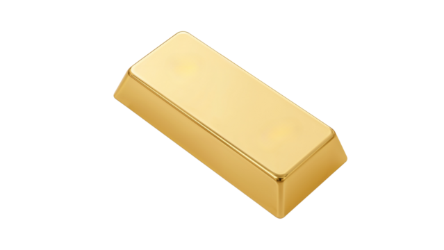 Gold Bar Isolated on Transparent Background PNG