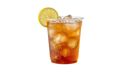 Iced Tea with Lemon Isolated on Transparent Background PNG