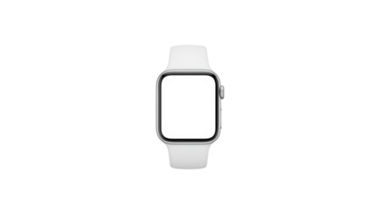 White Smartwatch Isolated Transparent Background PNG