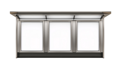 Bus Stop Advertising Display Panel Isolated on Transparent Background PNG