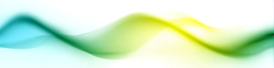 Abstract vibrant waves flowing seamlessly in green, yellow, and blue
