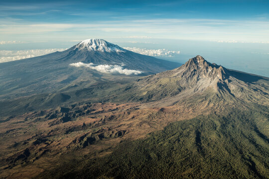 stunning aerial view of africas majestic mountain ranges showcasing their breathtaking beauty and diversity - Powered by Adobe