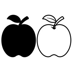 apple icon, simple flat style, vector illustration, symbol, design logo template pictogram, for ui or ux isolated on white for mobile app, editable