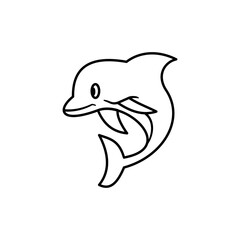 dolphin icon, simple flat style, vector illustration, symbol, design logo template pictogram, for ui or ux isolated on white for mobile app, editable
