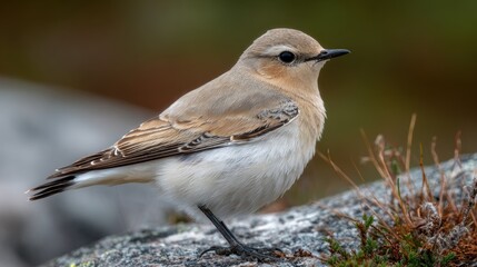 Obraz premium Small bird perched on rock