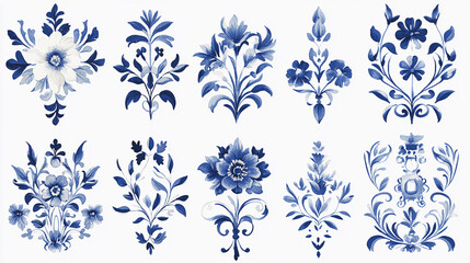 White And Blue Chinoiserie Style Florals