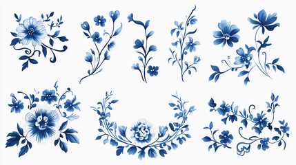 White And Blue Chinoiserie Style Florals